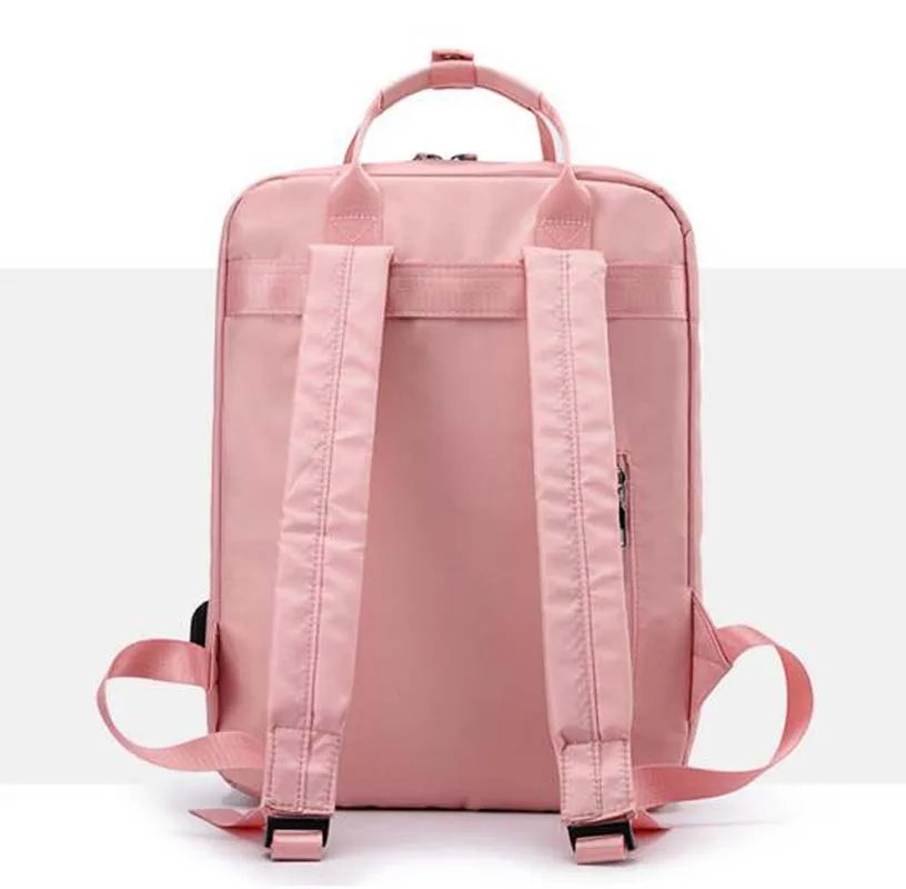 Imagem -06 - Mochila de Nylon Multifunções para Homens e Mulheres Bolsas de Viagem de Ombro Duplo Impermeável Bolsa de Escola Sólida Nova Moda