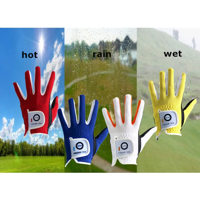 2 Pcs or Pair Breathable Great Grip Golf Gloves for Kids Junior Youth Toddler Boys Girls Dura Feel Left Hand Right Hand