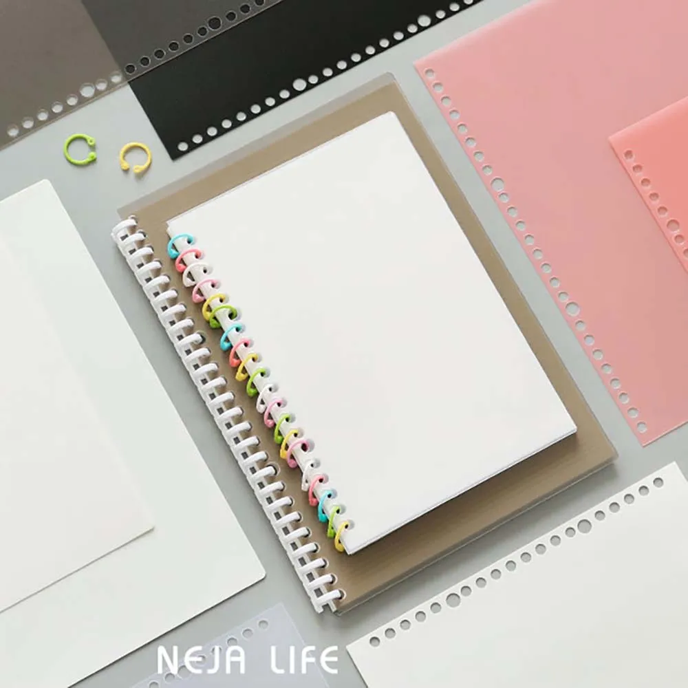 2 Sheets B5 A5 26 20 Holes Binder Transparent PP Loose-leaf Cover Index Divider Separator Notebook Accessory Stationery