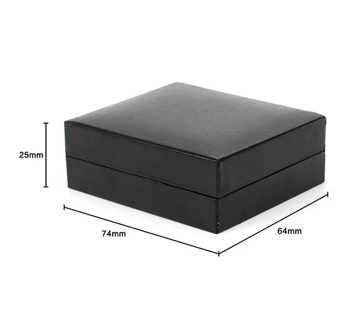 100pcs/lot Plastic Black Cufflinks Box 74x64x25mm Cuff Links Packing Storage Case Jewelry Boxes Wholesale SN3653