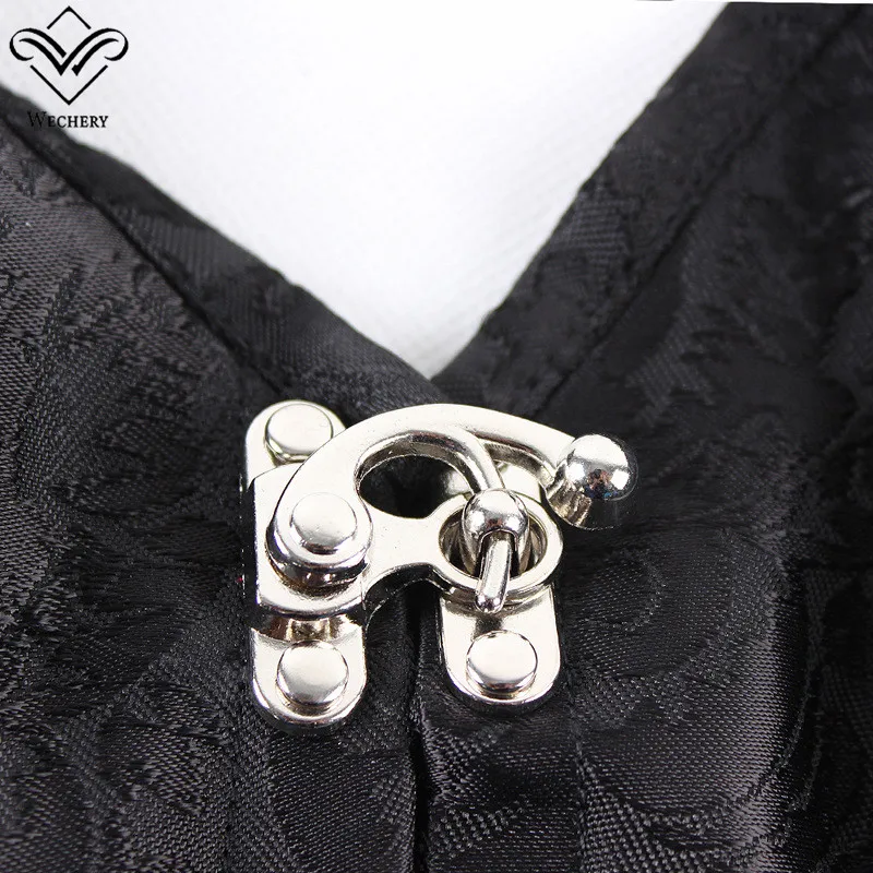 Wechery Corset Steampunk Gothic Corsets And Bustiers Modeladora Black Vest 12 Steel Boned Bustier Corselet Modeling Strap