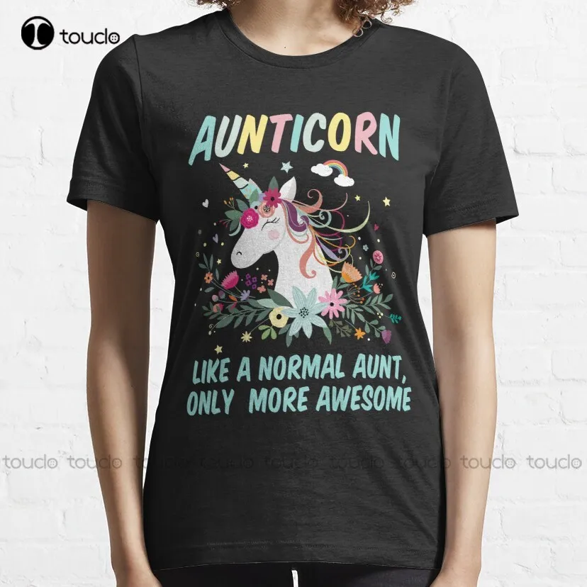 Aunticorn Like A Normal Aunt Only More Awesome -Variant (Blue) T-Shirt Mens Graphic T-Shirts Custom Aldult Teen Unisex Xs-5Xl