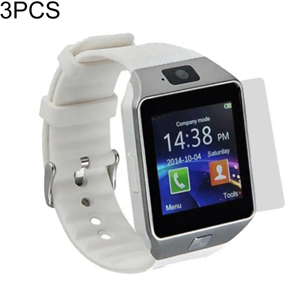 3 Stks/set Hd Clear Lcd Screen Protector Films Voor DZ09 Bluetooth Smart Horloge Accessoires