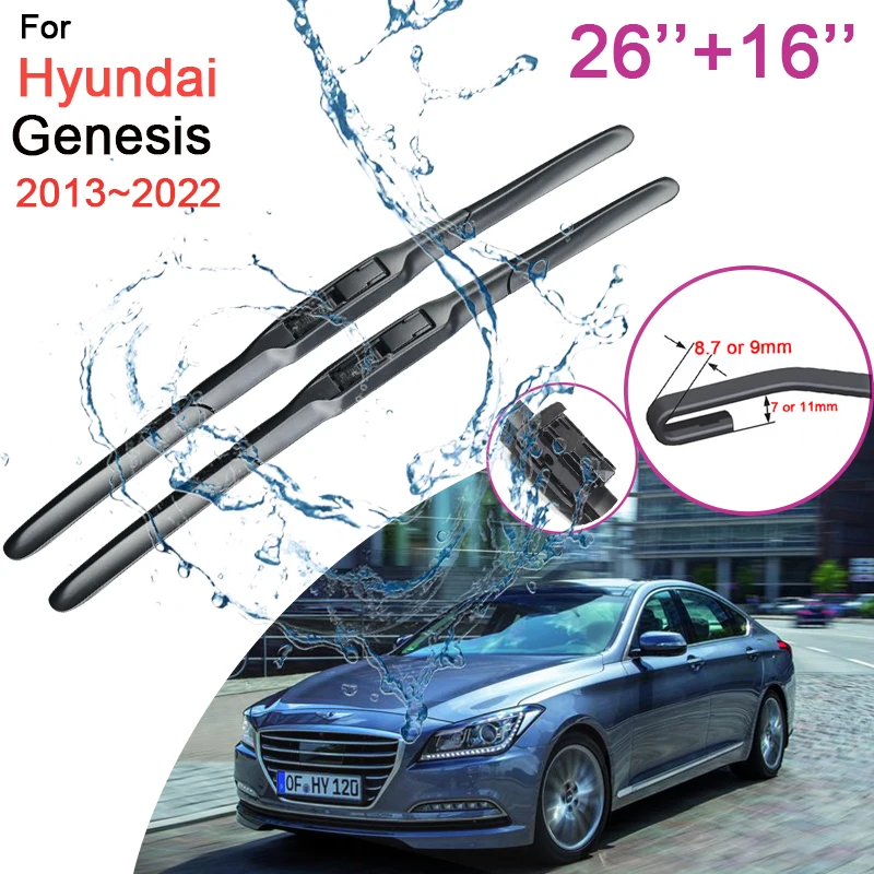 

For Hyundai Genesis DH 2013~2022 2019 2020 2021 Car Wiper Blades Rubber Wiper Snow Scraping Front Windshield Brushes Accessories