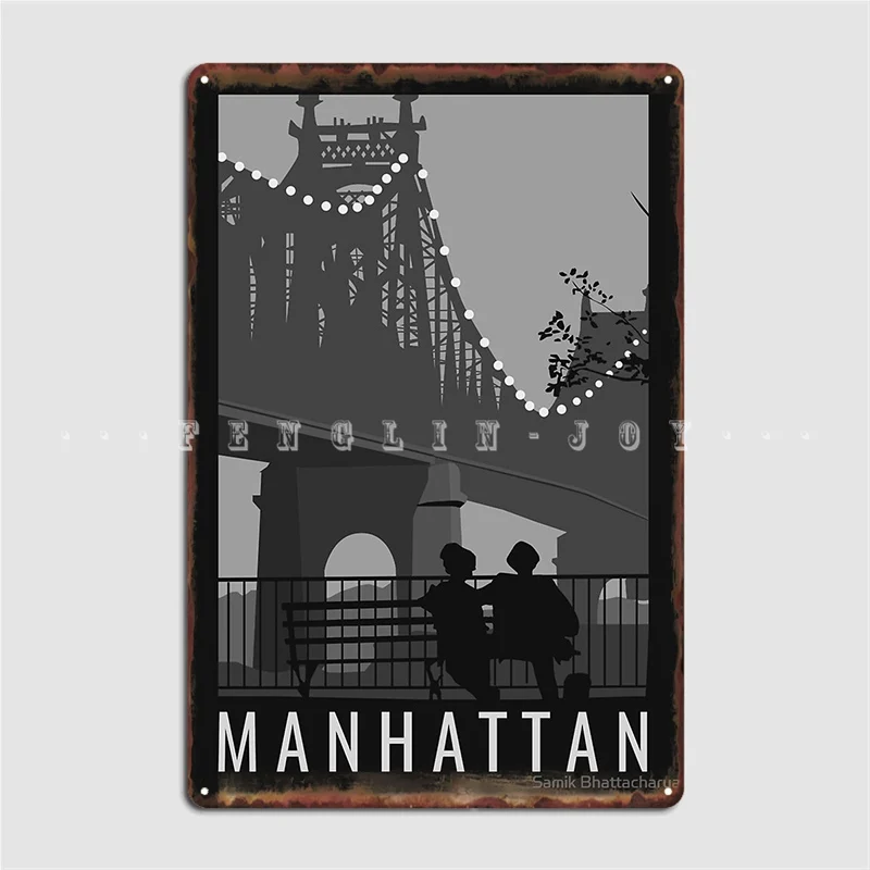 Manhattan Movie Artwork Metal Sign Club Home Mural Funny Poster Tin Sign Poster