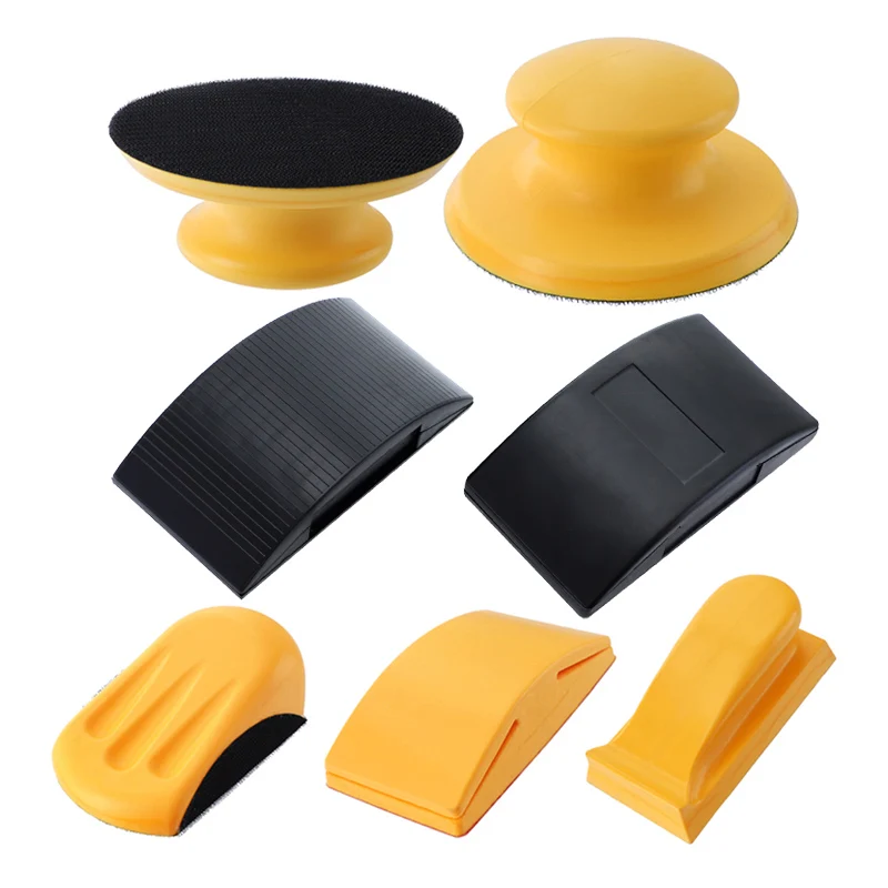 5 Inch Sanding Block Rubber Sanding Disc Hook Loop Grinding Block for Manual Polishing Rust Removal