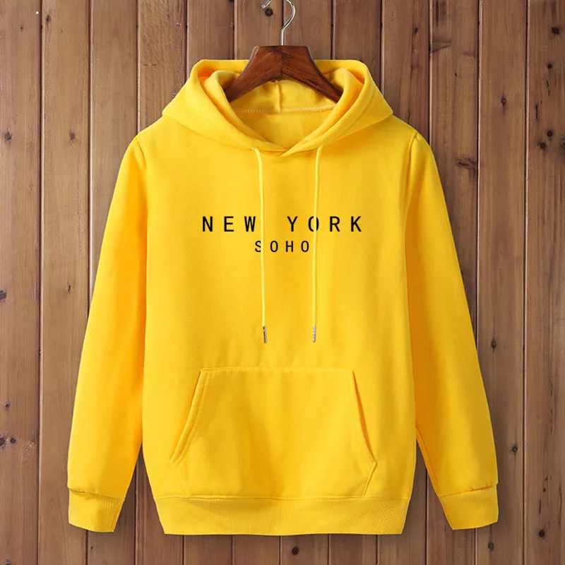 

NEW YORK SOHO Letter women /men Sweatshirt Hoody Casual Funny Sweatshirt For female Top Tee Hipster Black White Gray Drop Ship