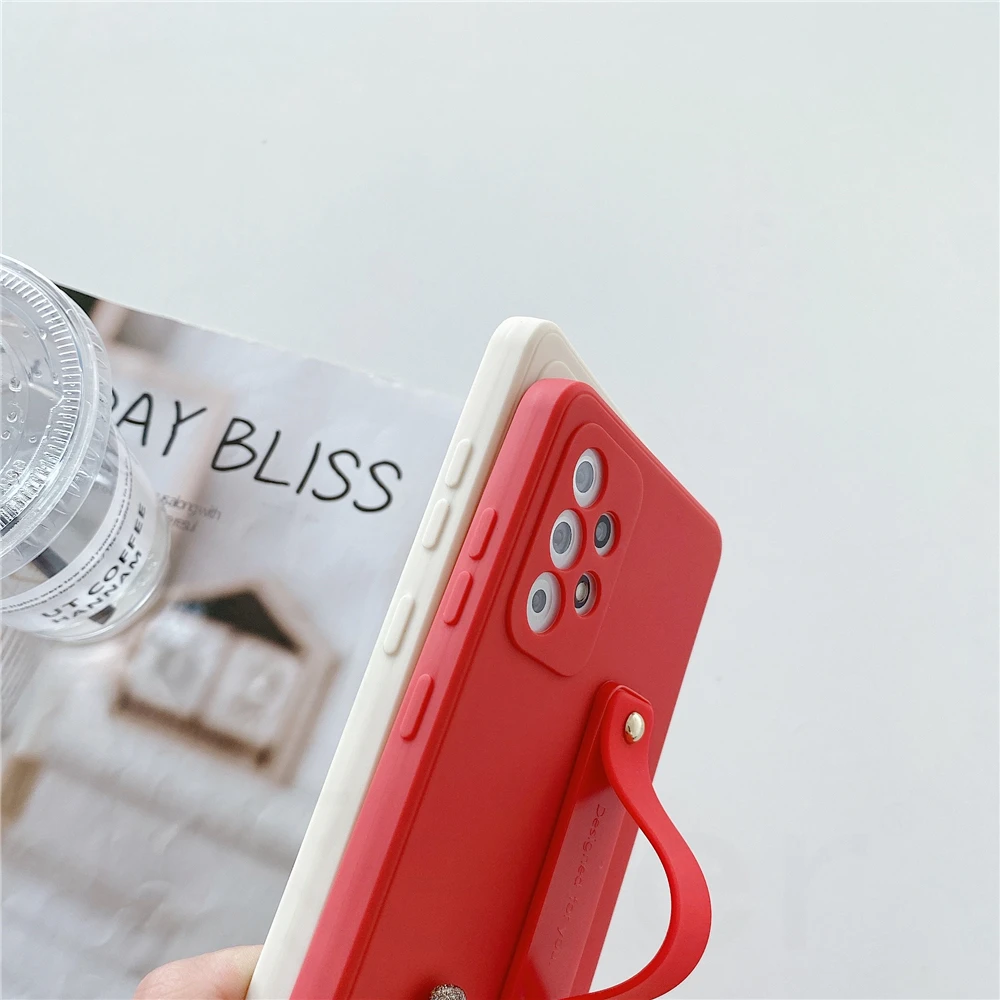 Etui na telefon z paskiem na nadgarstek do Samsung S25 S24 S23 S22 S21 Ultra S20 FE S10 Note 10 A52 A72 A32 A12 A42 Miękka silikonowa osłona — zdjęcie 6