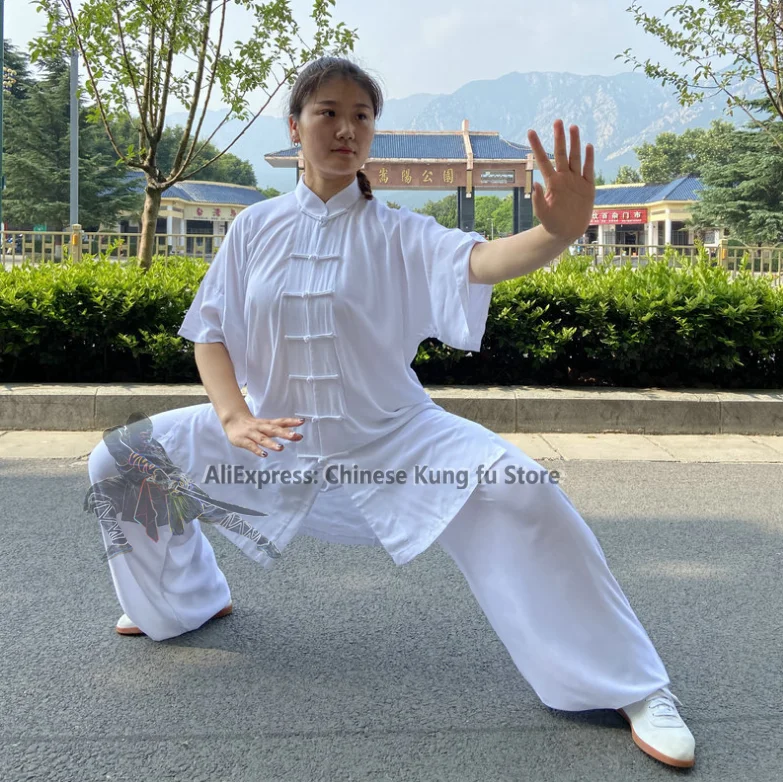 Summer Shortsleeves Cotton Tai Chi Suit Martial Arts Wing Chun Yoga Meditation Uniform Kung Fu Training Jacket and Pants