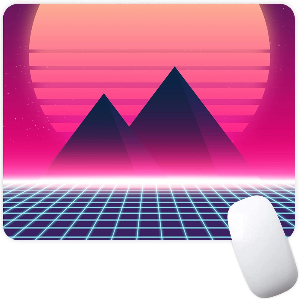 Alas Mouse Gaming Kecil Alas Mouse Komputer PC Alas Mouse Gamer Alas Mouse Laptop Alas Mouse Neon Retrowave Synthwave Seni Alas Meja