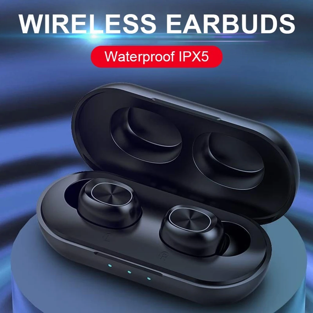 B5 TWS Bluetooth 5.0 Wireless Earphones Fingerprint Touch  HiFi Wireless Headset With Mic Noise Cancelling Earbuds Charging Box