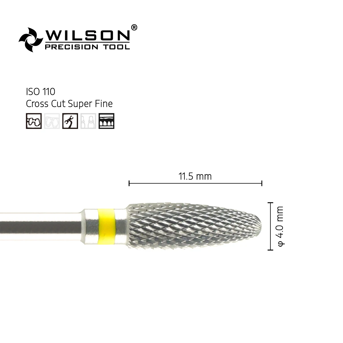 WilsonDentalBurs 5000117-ISO 274 110  040 Tungsten Carbide Dental Bur for Trimming Metal