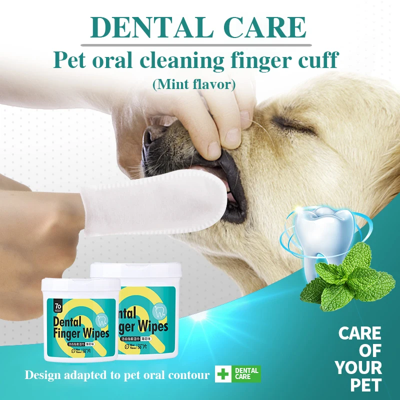 

Dog Brushing Finger Toothbrush Set, Pet Dental Cleaning Wipes, Removes Halitosis, Oral Cleaning, Dental Stones