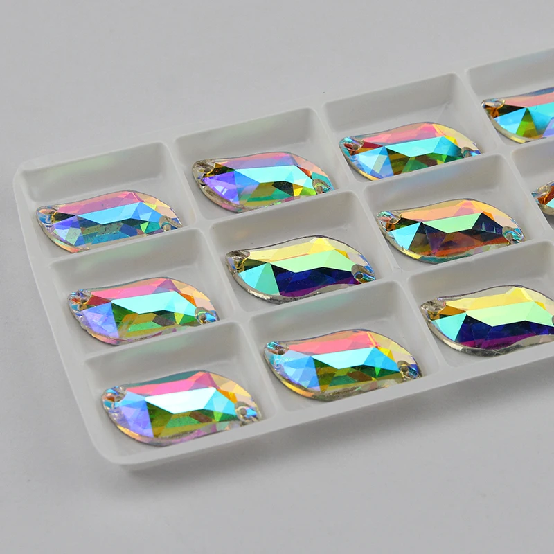 ALL SIZE S Shape crystal sew on rhinestone AB color glass sewing glass sewing 3254 diamond leaf sew-on stone for wedding dress