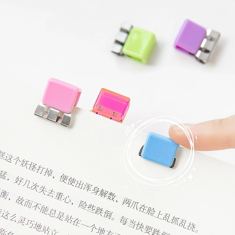 10/20pcs Mini Color Paper Clips Set Candy Transparent Metal Bookmarks File Index Page Holder Clamp Office School A6709