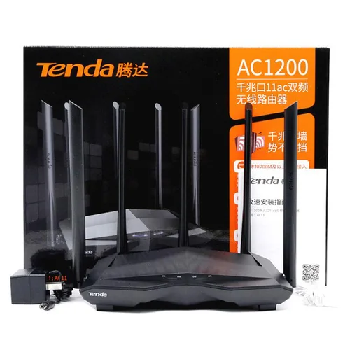 Tenda-AC11 라우터 중국어 버전 AC1200 듀얼 밴드 2.4 & 5GHz 기가비트 듀얼 밴드 무선 와이파이 리피터, 5 * 6dBi 고성능 안테나 