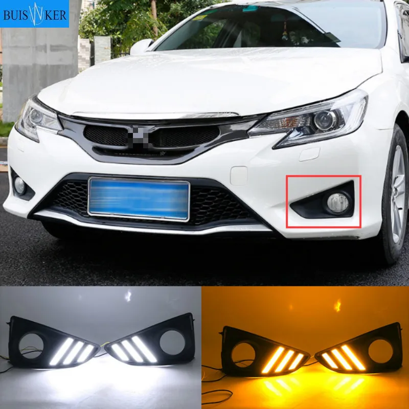 

Turn Signal Flashing Car LED Day Light 12V Daytime Running Lights DRL for TOYOTA Mark X Reiz 2013-2018 Fog Lamp