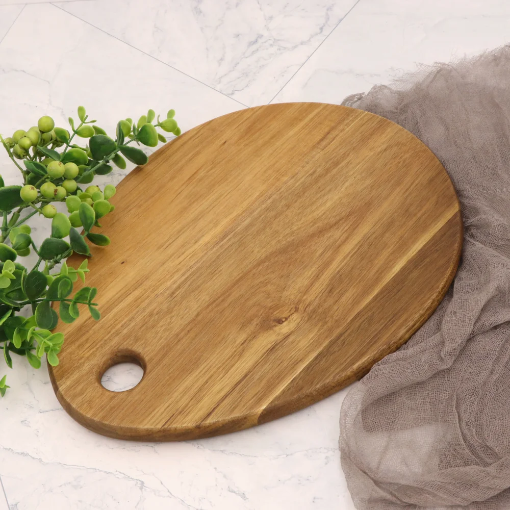 Jaswehome Acacia Wood Cutting Boards Solid Wood Kitchen Chopping Boards Drop Shape Wooden Fruit Board Kitchen Tools