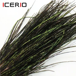 ICERIO 1 Pack Natural Olive Green Peacock Herl Feather Wire MakeLures Nymphs Streamers Fly Tying Material