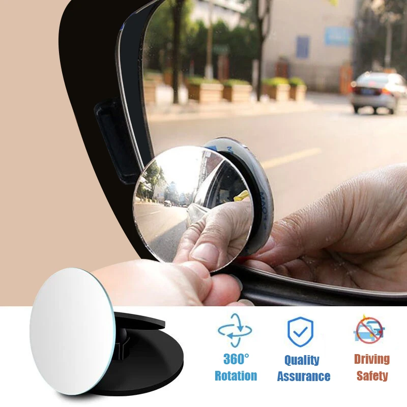 360 Degree HD Blind Spot Mirror Adjustable Car Rearview Convex Mirror for Car Reverse Wide Angle Vehicle Parking Rimless Mirrors