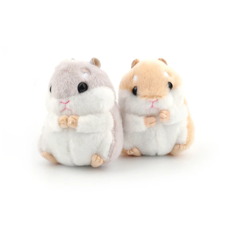 Cute Girls Cartoon Hamster Key Chain On Bag Plush Fur Pom Pom Doll Keychain Women Car Trinket Animal Toy Jewelry Party Gift