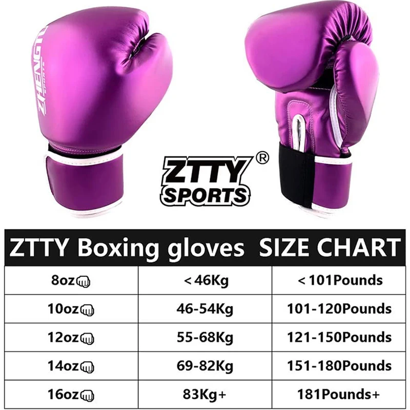 ZTTY Boxing Gloves Women Training PU Sanda Kickboxing Mitts Muay Thai Fighting Sandbags Guantes De Boxeo Kickboxing Gloves Men