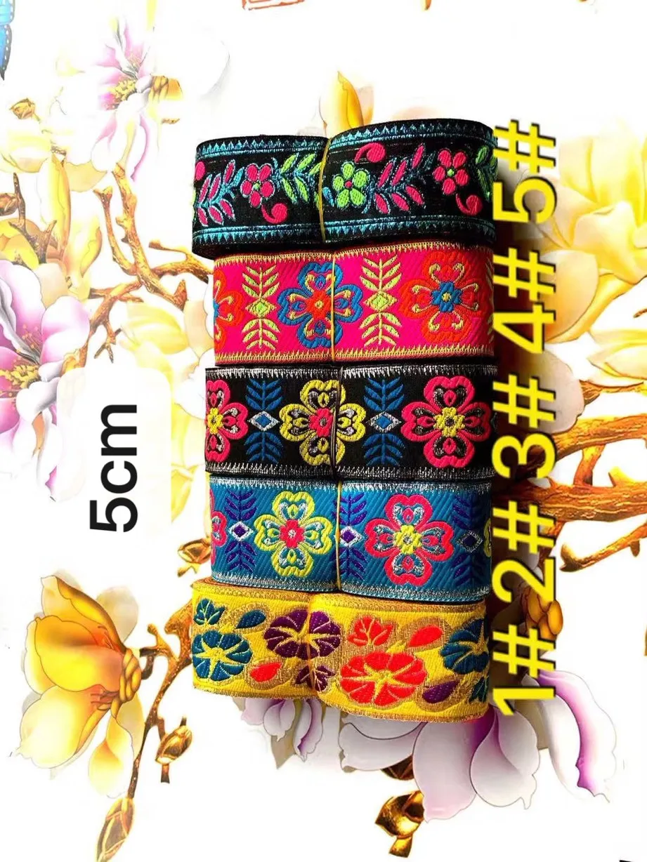 5cm ethnic style jacquard webbing,QC0422F