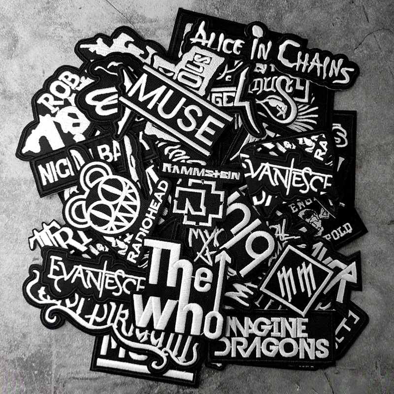 BAND DIY Embroidery Patch Applique Clothes Ironing Sewing Supplies Decorative Patches PUNK  ROCK METAL MUSIC