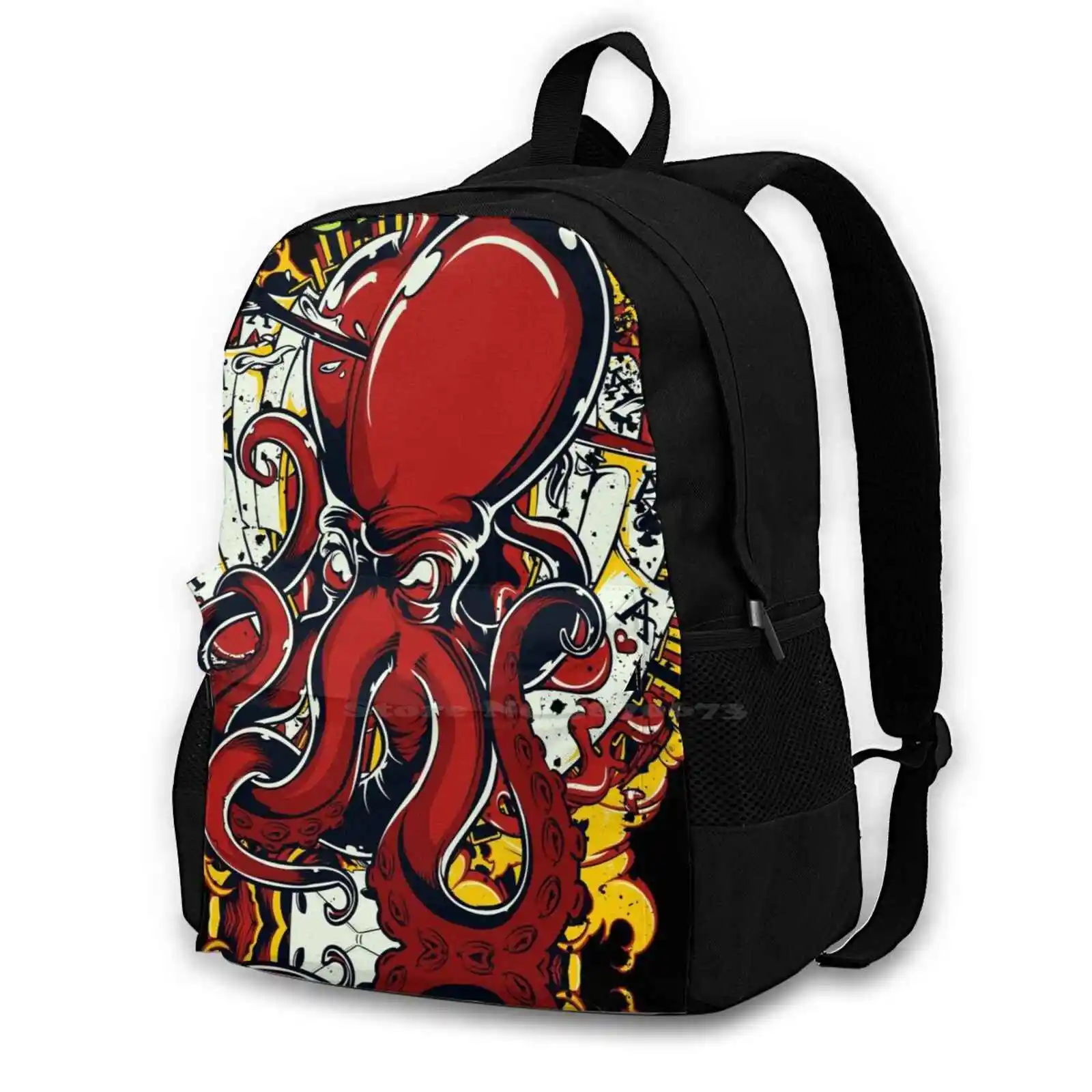 Ly Yours Kraken Teen College Student Backpack Laptop Travel Bags L Sin Octopus Kraken Sea Monster Monsters Cthulhu Evil Squid