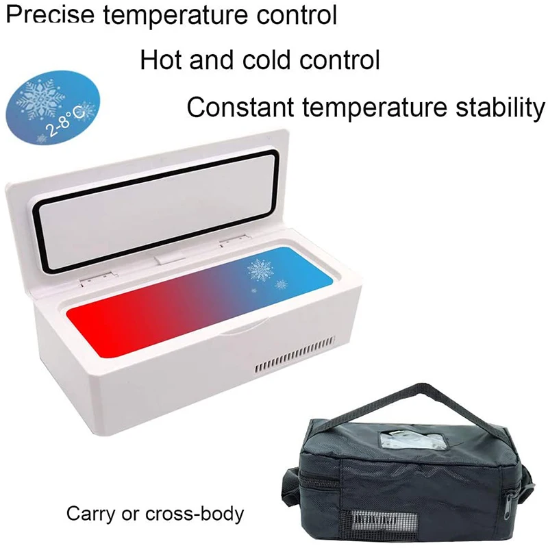 Przenośna podróżna lodówka na insulinę Chłodnica na insulinę Chłodzenie Lodówka na leki Inteligentny wyświetlacz LCD Etui na pigułki