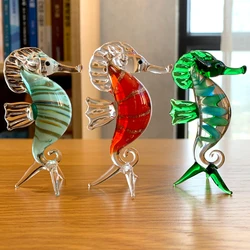 Crystal Hippocampus Sea Animal Figurines, Glass Seahorse Paperweight, Hand Blown, Modern Miniatures, Home Decor, Christmas Gift