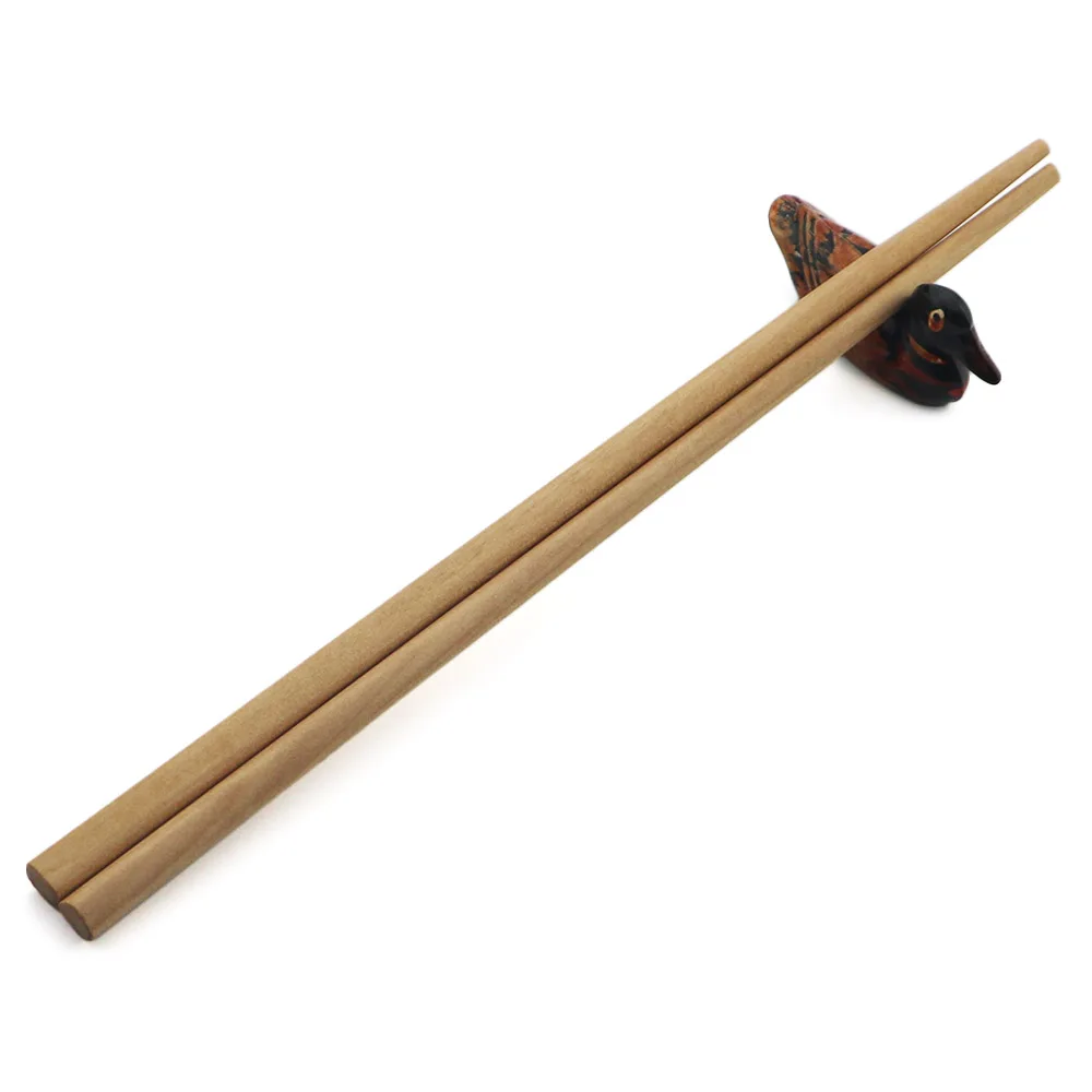6People Natural Wooden Korean Spoon Long Handle Spoon Chopsticks Handmade Spoon Chopsticks Cutlery Tableware Tree Dinnerware Set