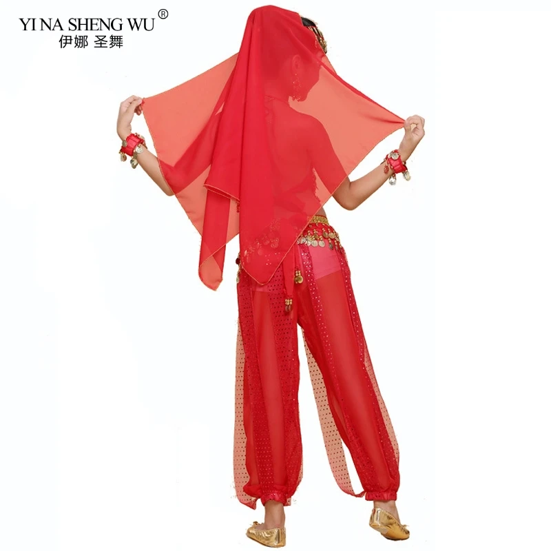 Bambini Costumi di Danza Del Ventre Set Costumi Della Ragazza Egitto Bollywood Costume di Danza Orientale Indiano Danza Del Ventre Abbigliamento India 6 di Colore Set di Danza