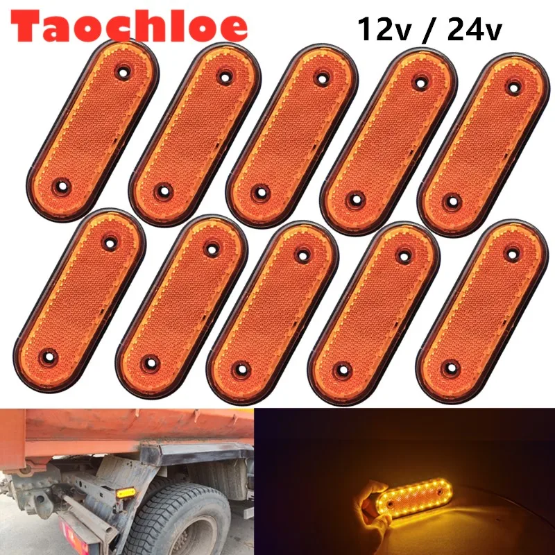 2/6/10/30pcs 20LED AmberSide marker light 24V LED Rear clearance Lamp Tail Lights for Truck RV Trailer Lorry Pickup Boats