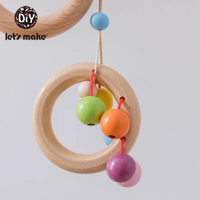 Let's make 1pc Mobile Wooden Ball Rattle Set Bed Stroller Baby Toys 0-12 Month Spiral Baby Hanging Crib Mobile Bed Bell For Baby