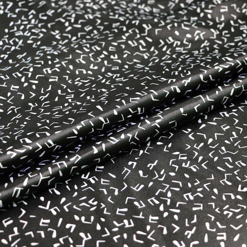 Meter glänzendes Futter, Pyjama, Robe, Hemd, Taschenmaterial, Musikdruck, Satin, Charmeuse-Stoff, Polyester, weich – Detail 32
