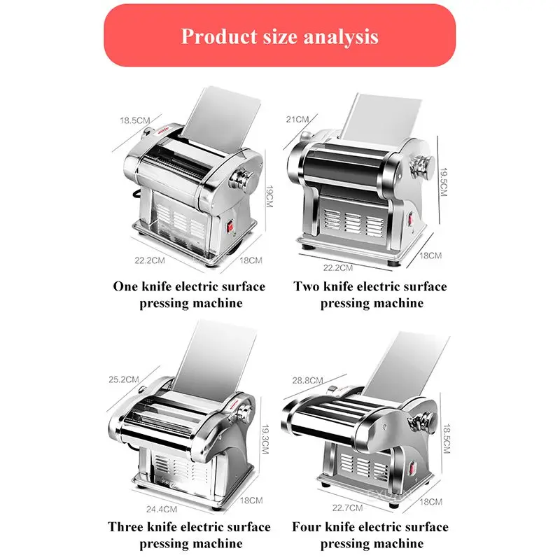 Household Pasta Machine Noodles Maker Stainless Steel Noodle Cutter Electric Automatic Dough Rolling Machine Dumpling Machine