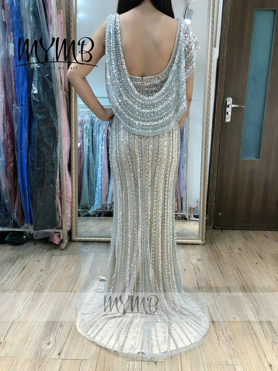 Amazing Crystal Beading Evening Dresses Long Luxury 2021 Wedding Party Dinner Dress For Women Plus Size MY31130