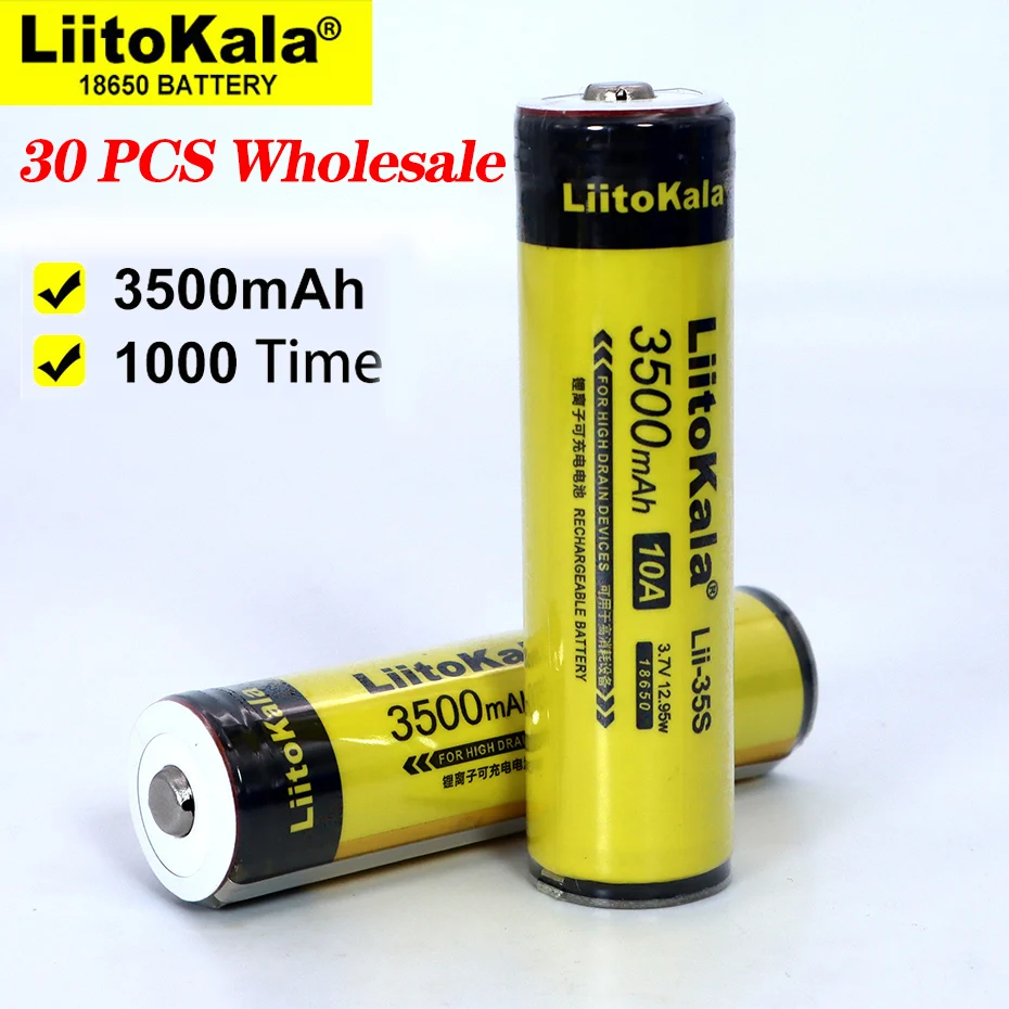 1-10pcs Liitokala Lii-35S Protected 18650 3400mAh Rechargeable Li-lon battery with 2MOS PCB 3.7V For Flashlight