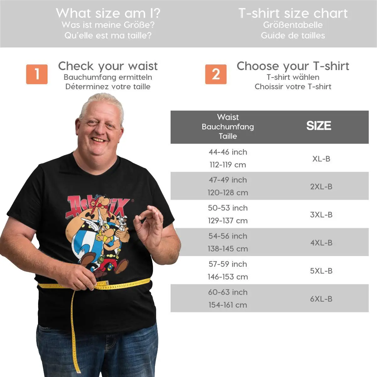 Leisure Asterix And Obelix T-Shirts Men O Neck Cotton T Shirt Short Sleeve Big Tall Tees Plus Size 4XL 5XL 6XL Tops