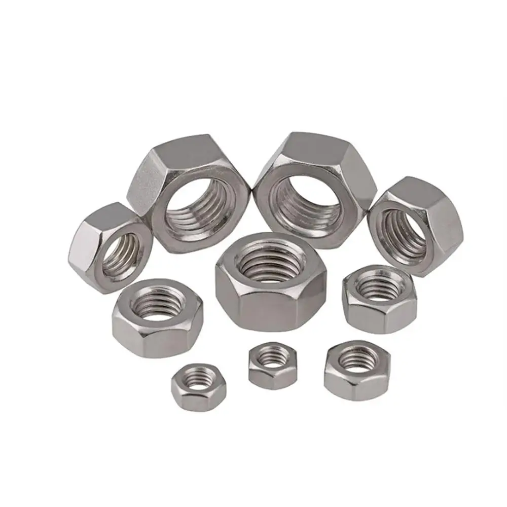 

10Pcs-50Pcs M3 M4 M5 M6 M8 Hex Nuts 201 Stainless Steel DIN934 Hexagon Lock Nuts Screw Nuts