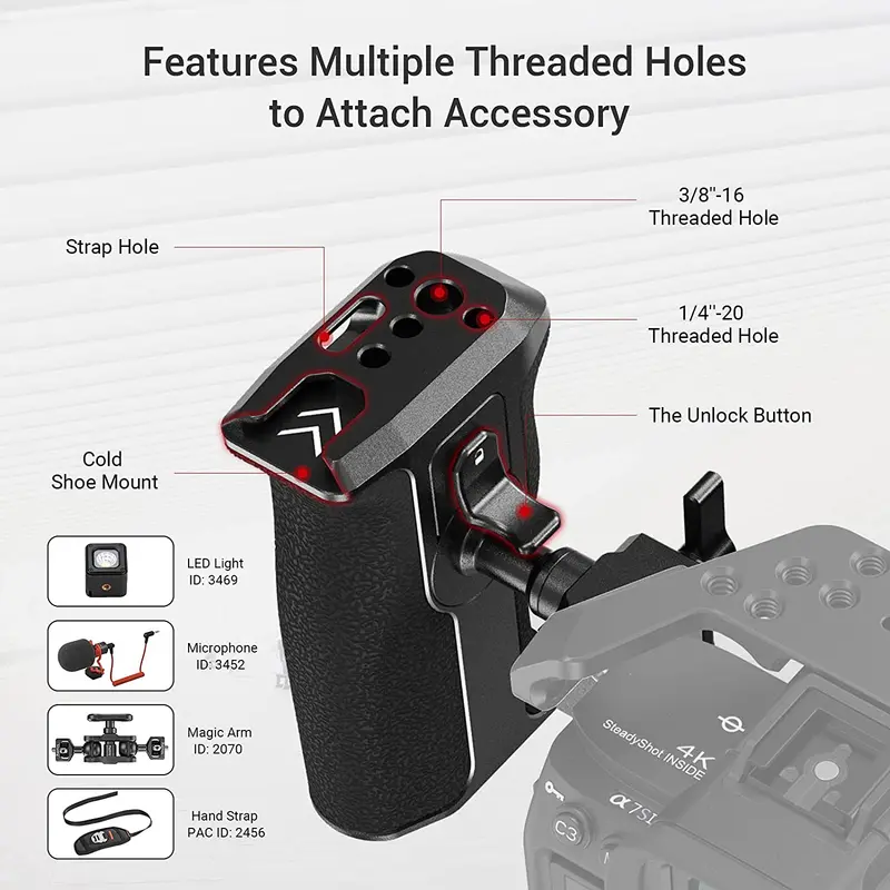 Punho Giratório SmallRig 360° NATO para Câmera DSLR Sony — foto 5