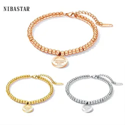 Fashion Beaded Bracelets Stainless Steel Forever Love Charm Bracelet for Women Girl Jewelry Gift
