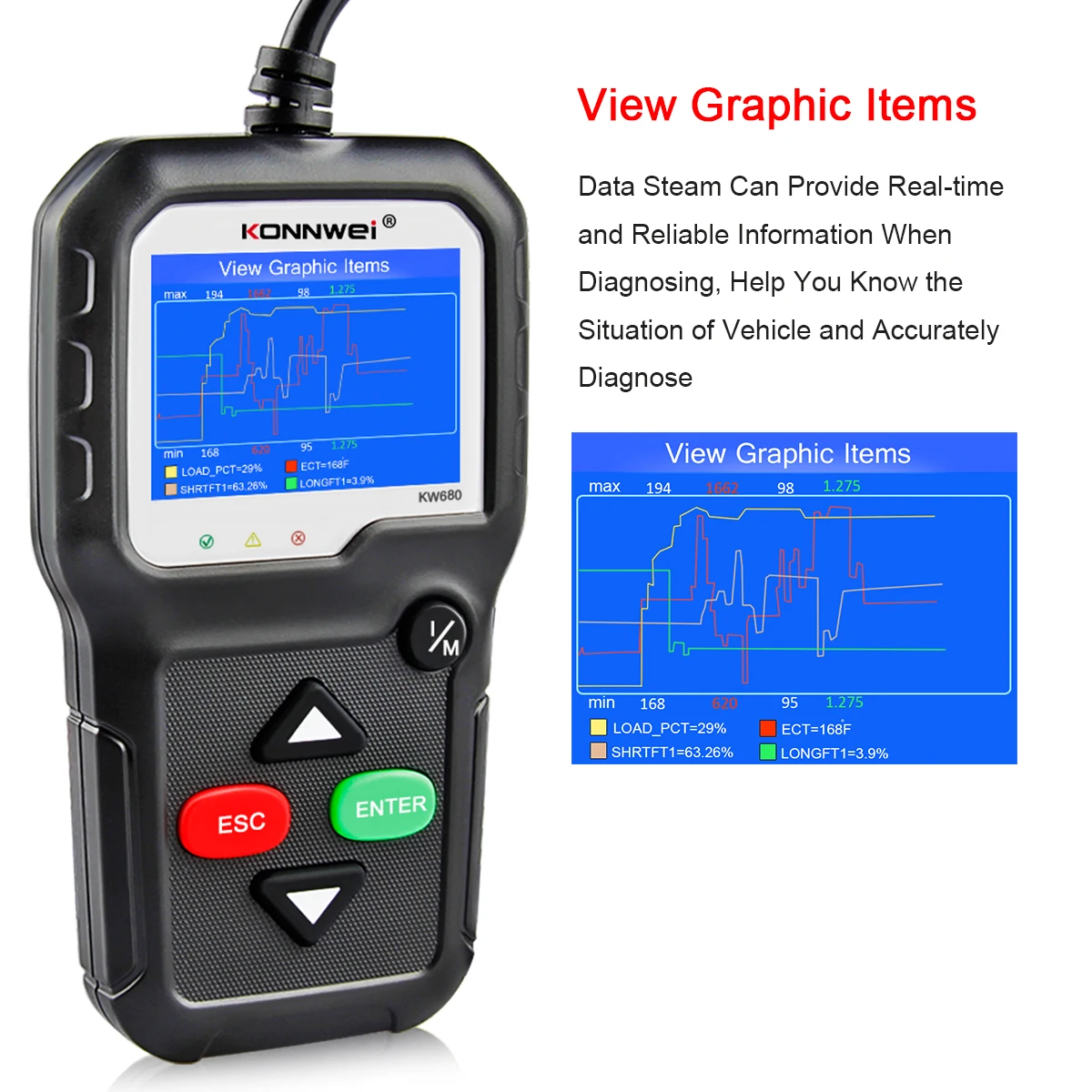 Escáner OBD2 OBD 2, herramienta de diagnóstico automático para coche KONNWEI KW680S, herramientas de escáner de coche en idioma ruso, escáner de