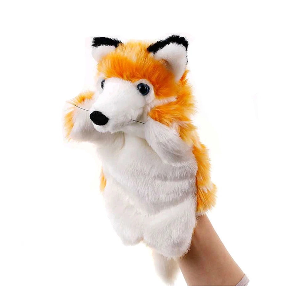 Fox drie kleuren kinderen handpop gevuld knuffel