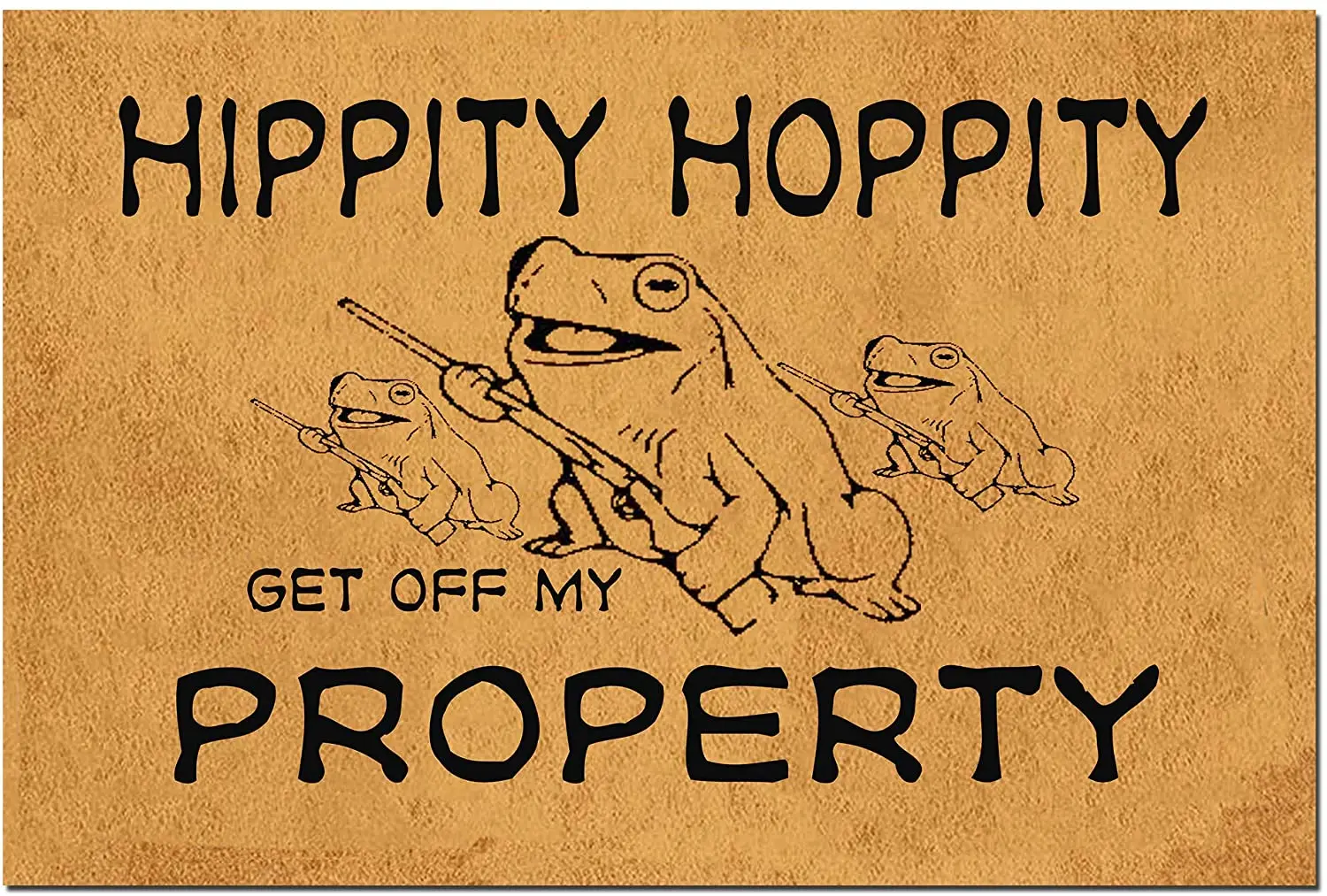 Funny Doormat with Rubber Back Hippity Hoppity Get Off My Property Floor Mat