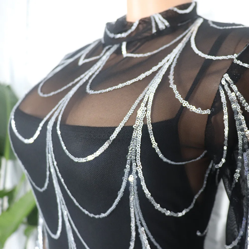 فساتين أفريقية للنساء الأنيقات للحفلات المسائية Dashiki مطاطا ترتر حورية البحر فستان طويل ماكسي ملابس أفريقية مع فستان داخلي #5