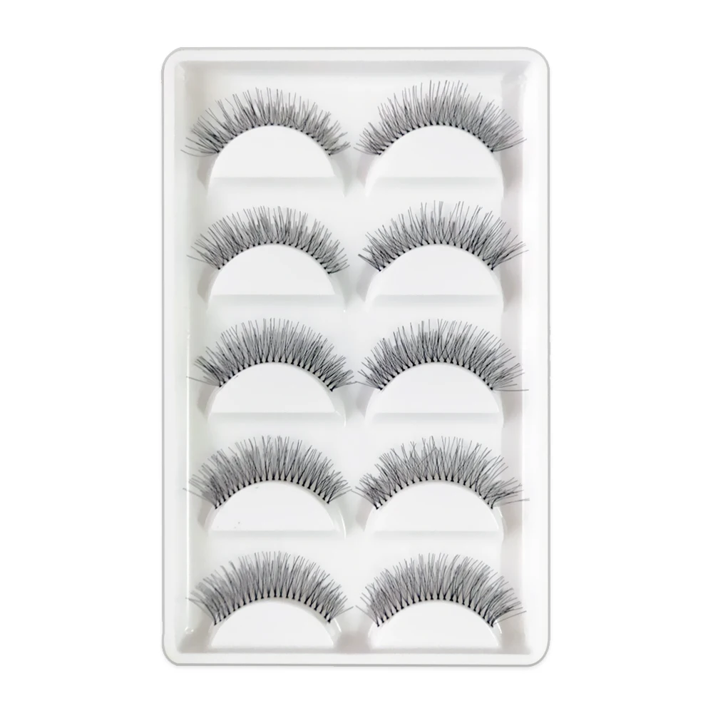 Natural Black False Eyelashes, Long Sparse Eyelashes, Fake Eye Lashes Extensions, Makeup Tools, 5 Pairs