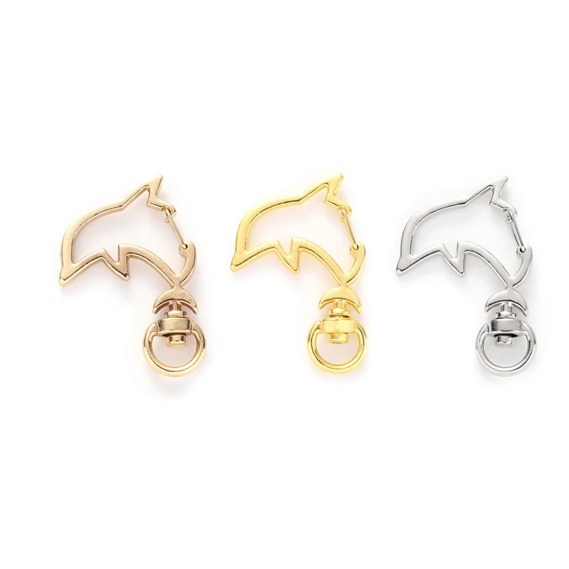 10pcs Shark hook buckle creative metal dolphin keychain keychain Lobster Clasp Jewelry Findings gift DIY Jewelry Accessories