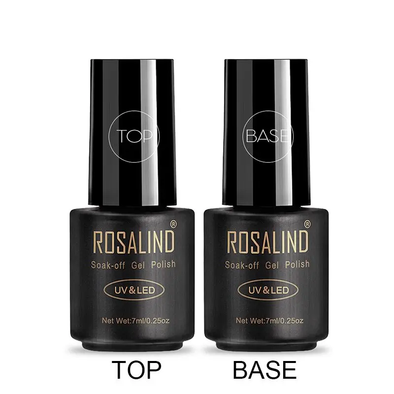 Rosalind gel polonês superior casaco base brilhante longa duração reforçar 7ml vernizes híbridos manicure uv gel laca prego arte primer